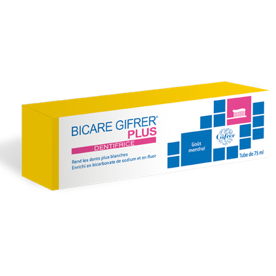 Image BICARE GIFRER PLUS Dentifrice - Goût Menthol 75ml