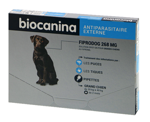 Image Biocanina FIPRODOG GRAND CHIEN 268MG, 3 pipettes